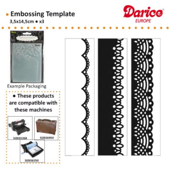 Darice 3-pk embossing borders - LACE - Picture 7 of 7